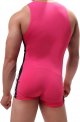 Men's Tank Top One Piece Striped Waistband Wrestling Singlet Bodysuit Jumpsuit Leotard Mini Boxer Briefs