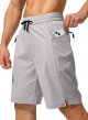 Men's Swim with Zipper Pockets Beach Shorts Bathing Suits for Men - No Mesh Liner
